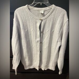 🇮🇹 Angora & Lambswool Blend Light Grey Sweater Made in Italy  Due Esse Size XL